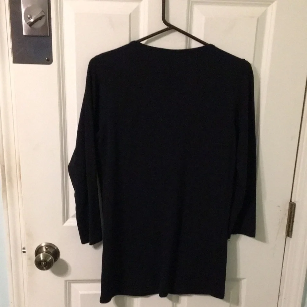 Black Bronze Beaded Embellished Neck Top M - Picture 5 of 5